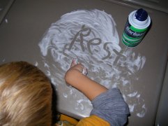 Shaving Cream Writing